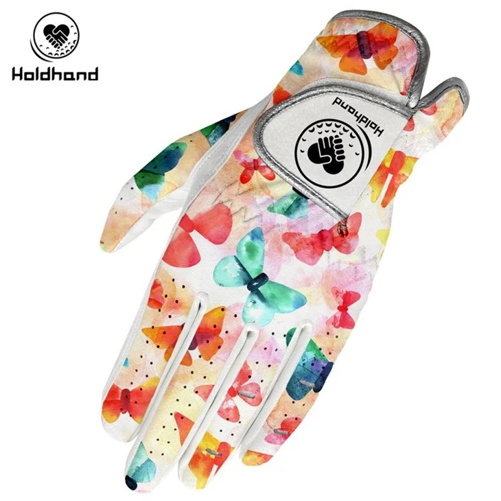 Premium Synthetic Golf Gloves With Fashion Printing Design For Golf Weather.