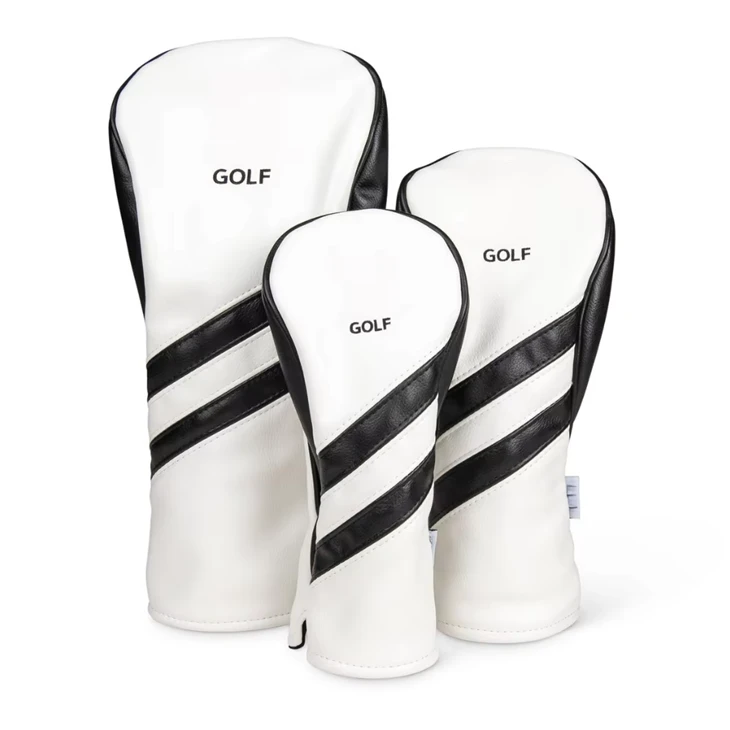 Benzer Simgeyi Bul Yüksek Kaliteli Su Geçirmez Golf Kulübü Kafa Kapakları Dayanıklı PU Deri 3 ADET Sürücü, Ahşap ve Hibrit Koruma Golf Başlıkları için Set