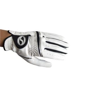OEM Sıcak Satış Özelleştirilmiş Logo Mans Moda Beyaz-siyah Koyun Deri / nefes Golf Eldiven