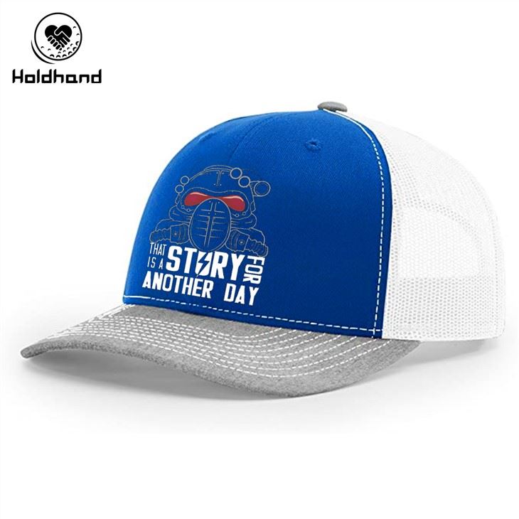 Karikatür Desen Mavi Renk Kamyon Şoförü Şapkası Mesh Beyzbol Şapkası Ayarlanabilir Snapback