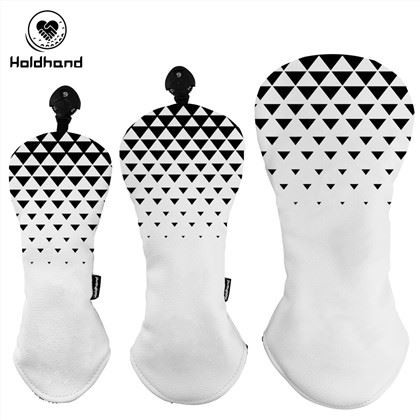 Geometrik Pıtırtı Baskılı Beyaz Golf golf sopası kılıfı golf sopası kılıfı Özelleştirilmiş