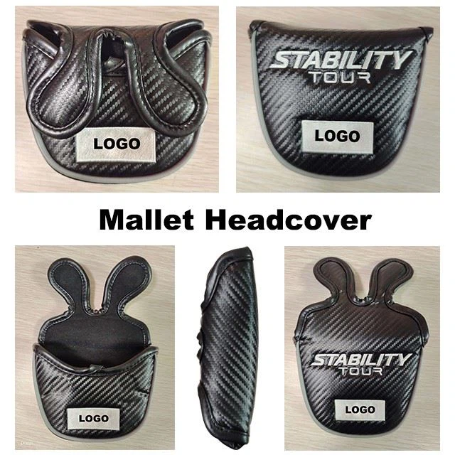 Spliced PU Leather Mallet Headcover For Golf Putter Embroidery OEM Logo